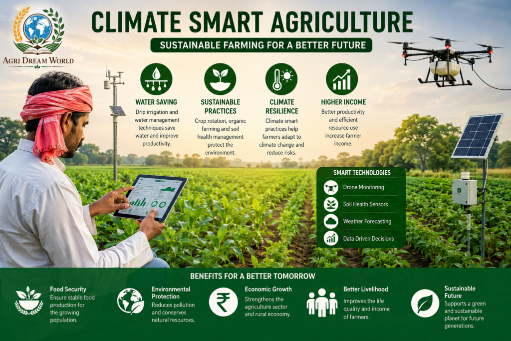 Climate Smart Agriculture modern farming infographic