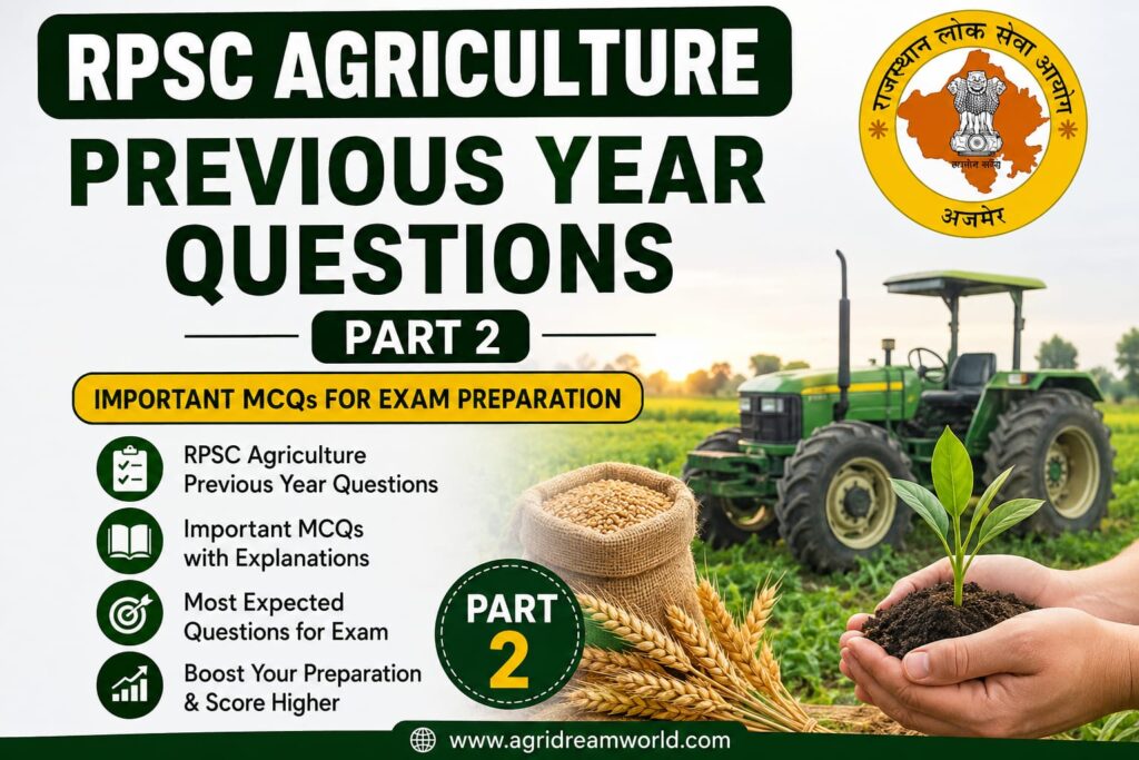 RPSC Agriculture Previous Year Questions Part 2